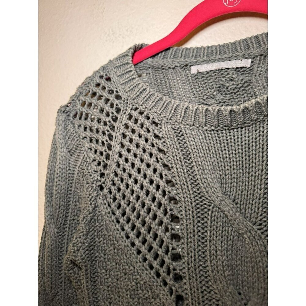 Rubbish Knit Sweater Size Small Green Fall Crewneck Long Sleeves - Picture 3 of 7